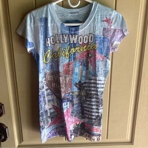 Hollywood California Short Sleeve Sheer Tee